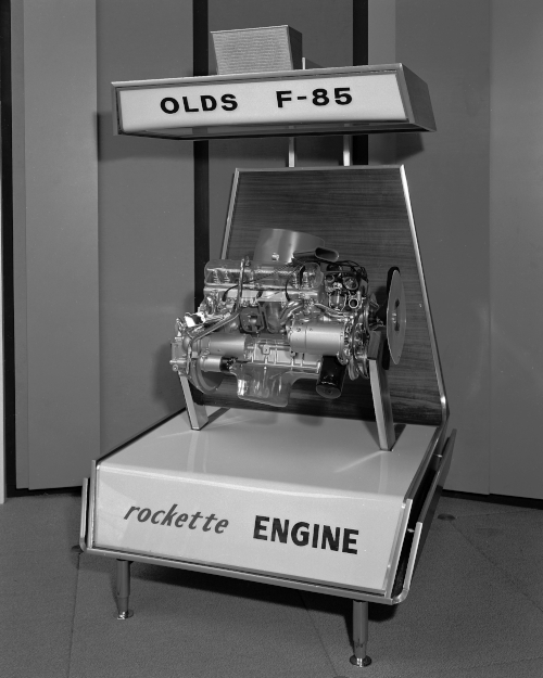 1961 Oldsmobile Rockette V-8 display engine - X37940-0001 (General Motors LLC / GMMA 26326)